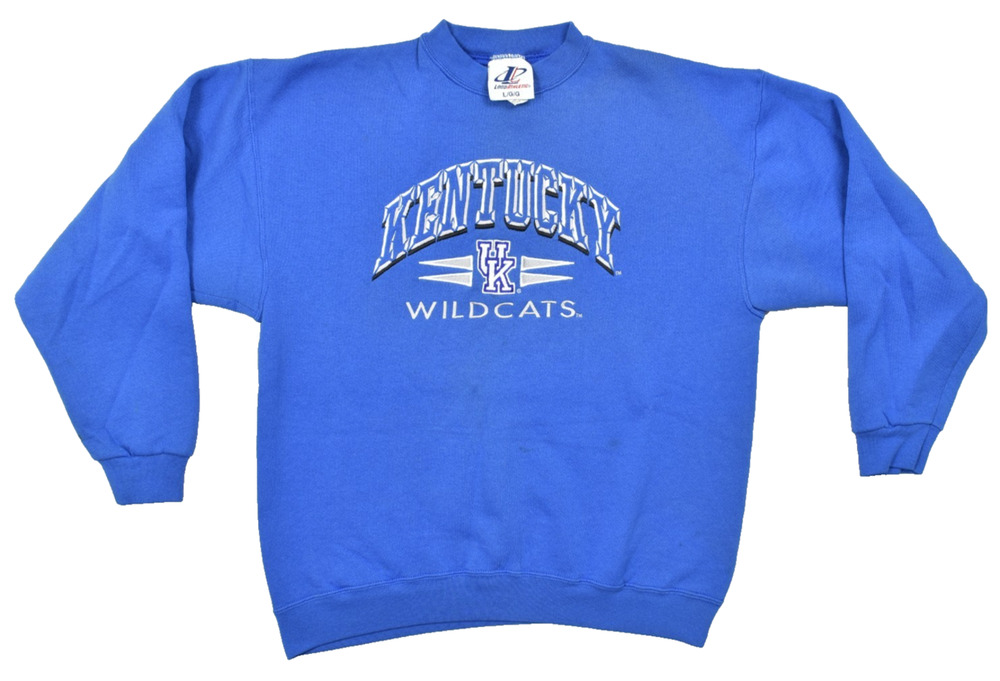 Logo Athletic Kentucky Wildcats Vintage Blue Sweatshirt Size L Made in USA Cotto